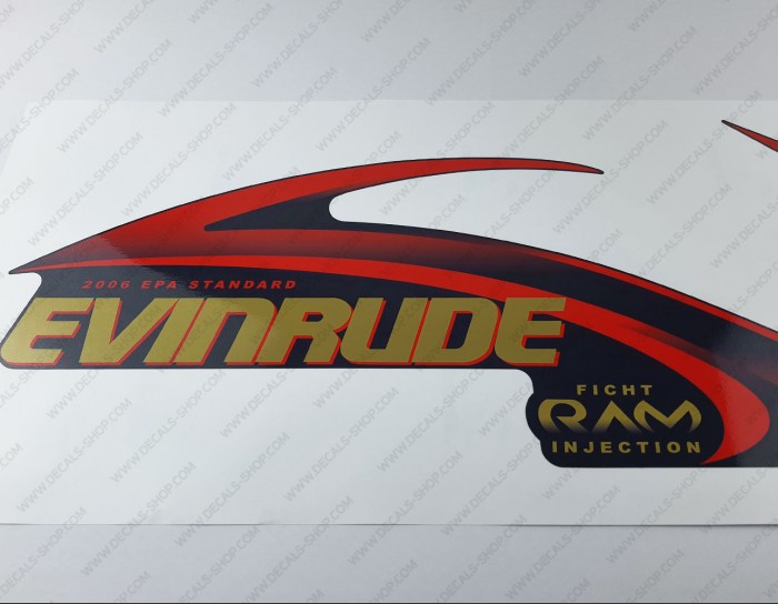 Evinrude 175HP Ficht RAM Injection 2001 Blue Cowl Outboard Decal Kit